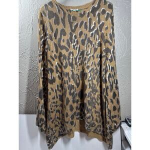 Show Me Your Mumu Festibell Sweater Golden Eye Bell Sleeves Leopard Print Medium